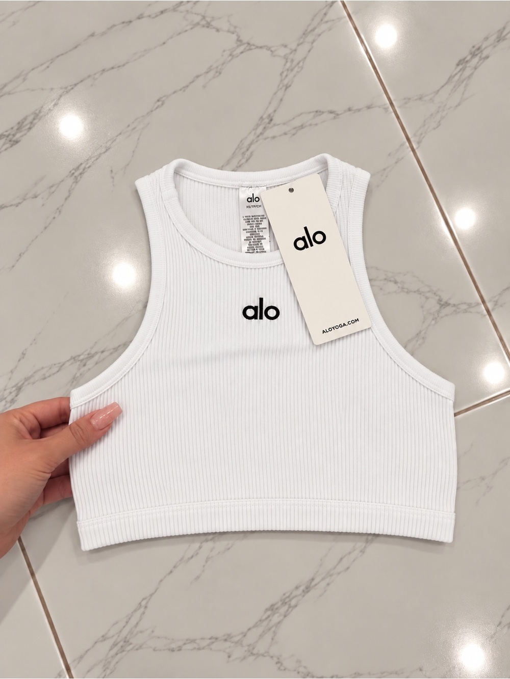 ALO White Aspire Tank Top Sizes XS,S